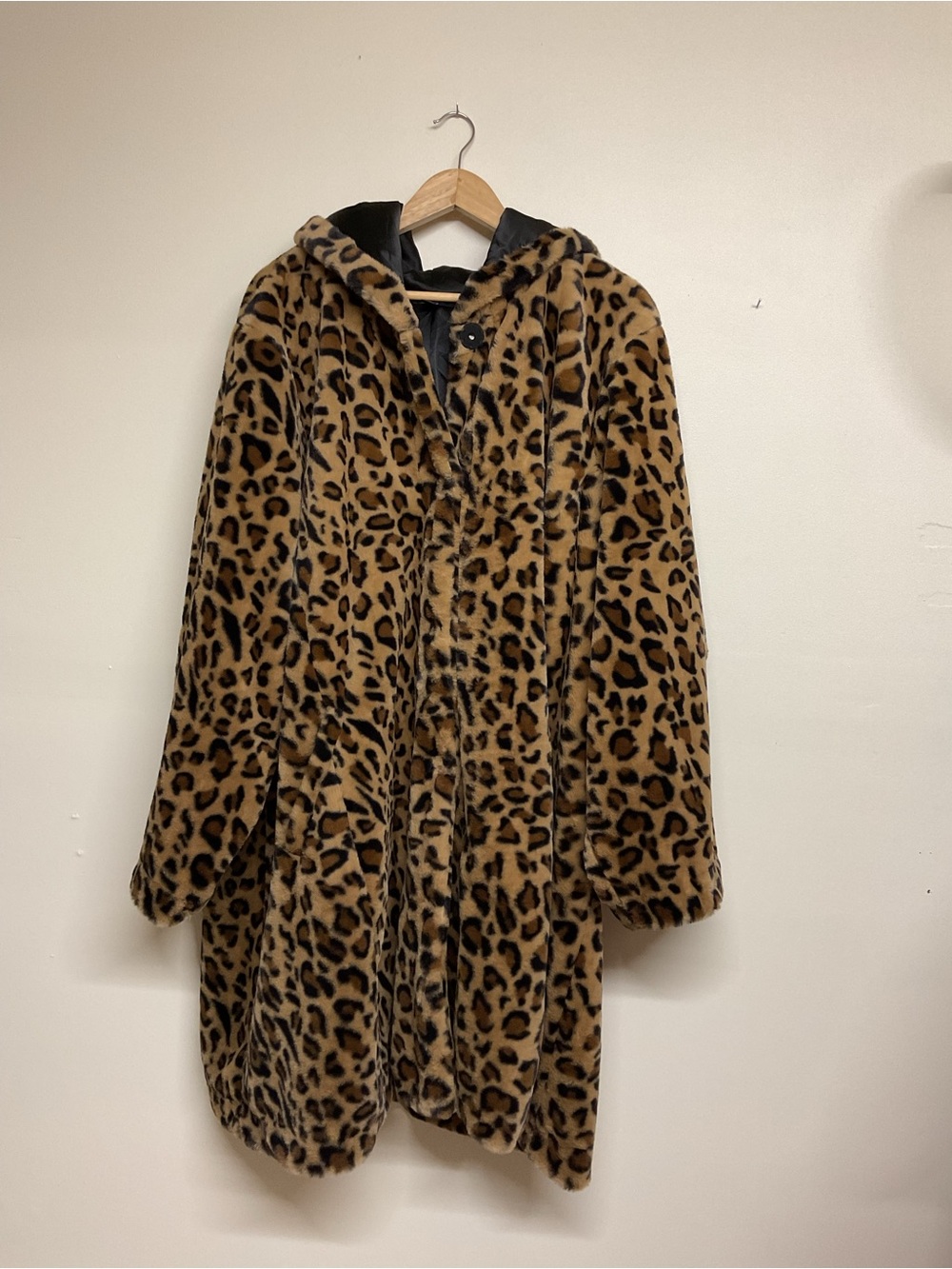 torrid Leopard-Print Faux Fur Coat in Tan and Black